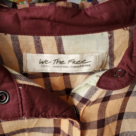 Free People Peach Tree Plaid Shirt - Picture 9 of 13